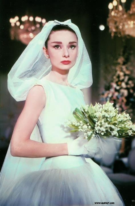 audrey hepburn funny wedding dress.